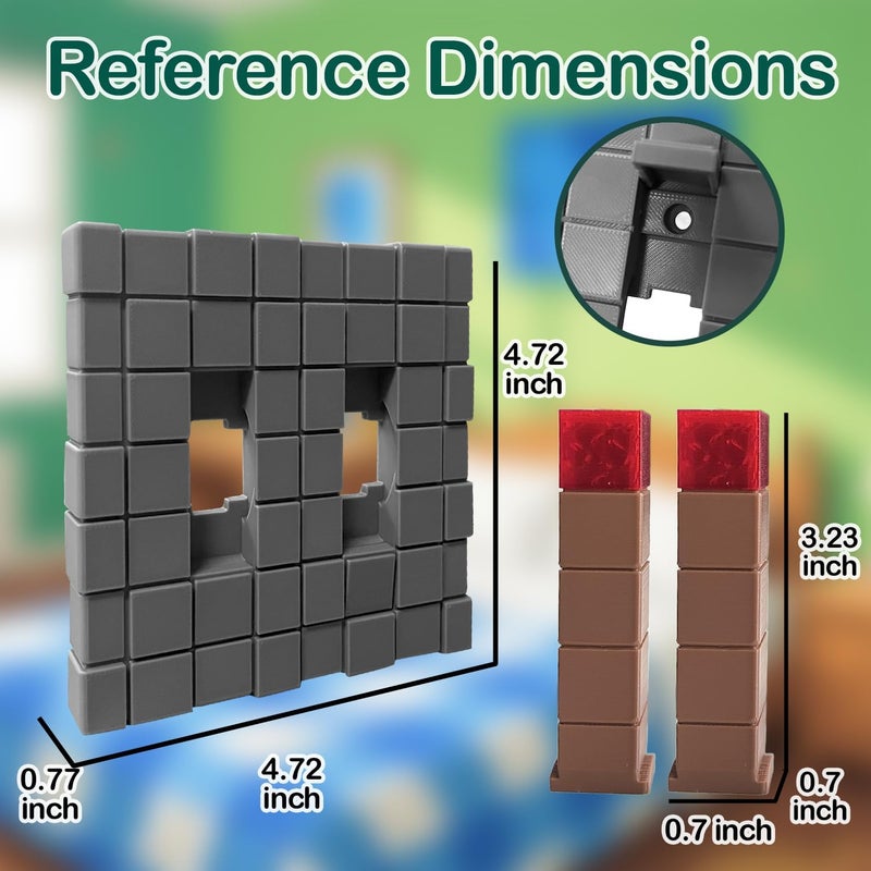 EumbHoa Pixel Block Light Switch Cover Plate, Lever Gangs Toggle, Screws Panel Cover, 3D Gaming-Style Wall Decor, Gaming Bedroom Decorations, Gifts for Kids Fans (Double Toggle Covers) - Image 4